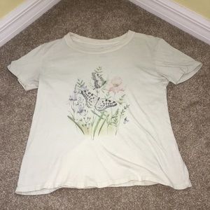 Pacsun Light Yellow Flower Tee